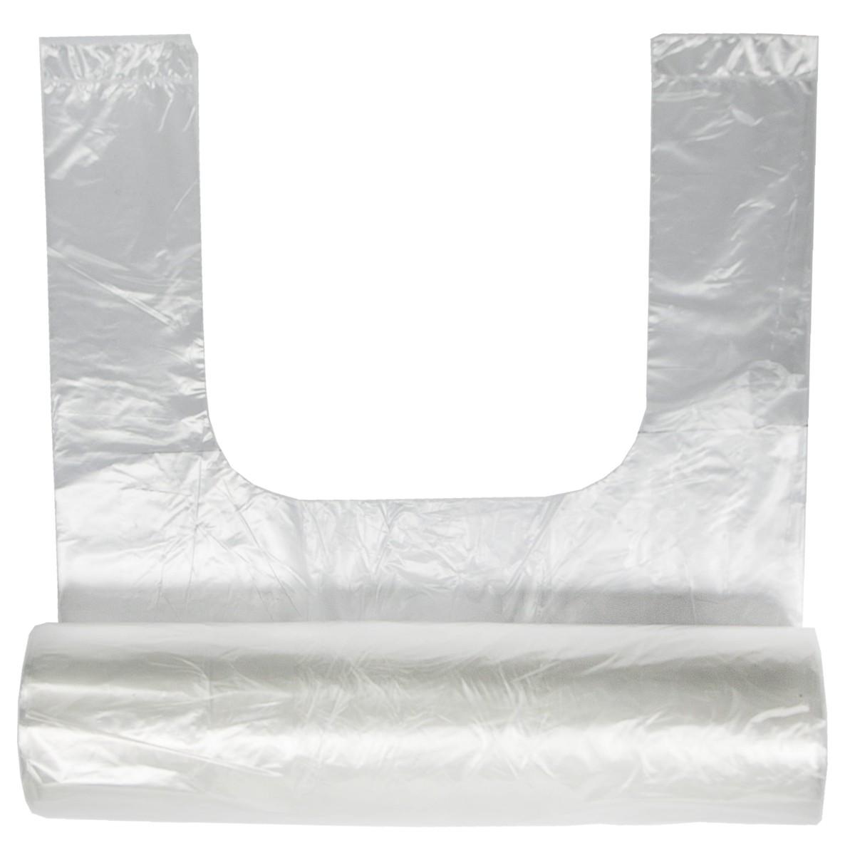 Rozwinięte reklamówki zrywki z przybliżeniem na ich uchwyty