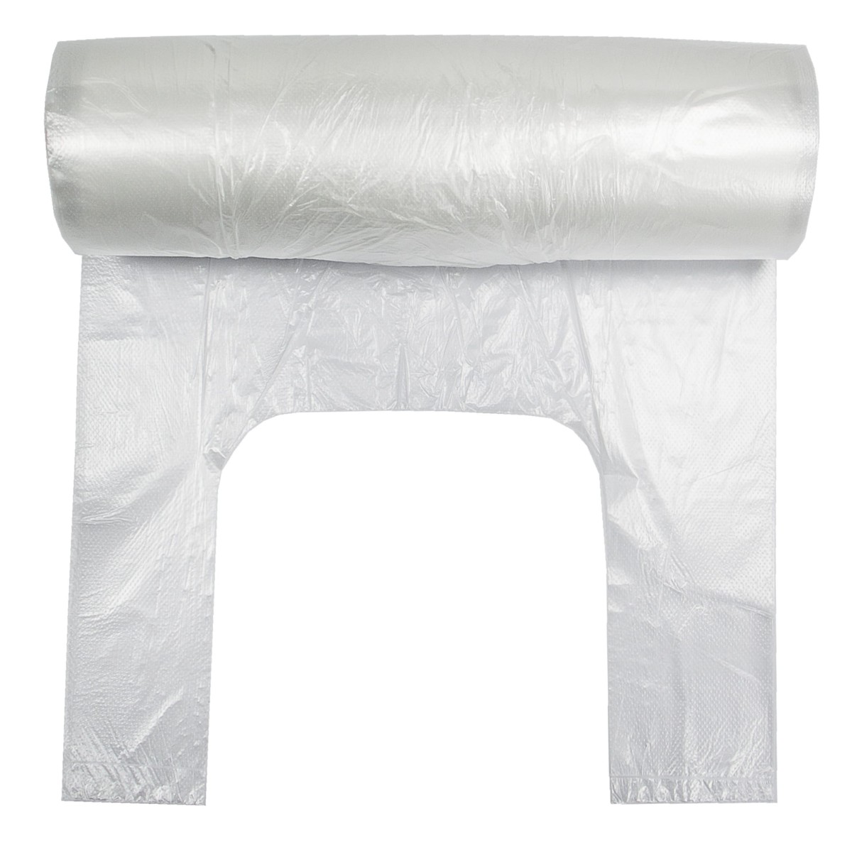 Rozwinięte reklamówki zrywki z przybliżeniem na ich uchwyty