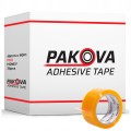 Taśma pakowa PAKOVA PRO 48/66 HONEY MIODOWA na tle kartonu zbiorczego