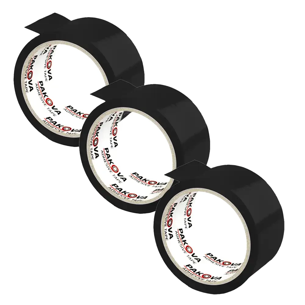 Zestaw 3 szt czarnej taśmy Pakova